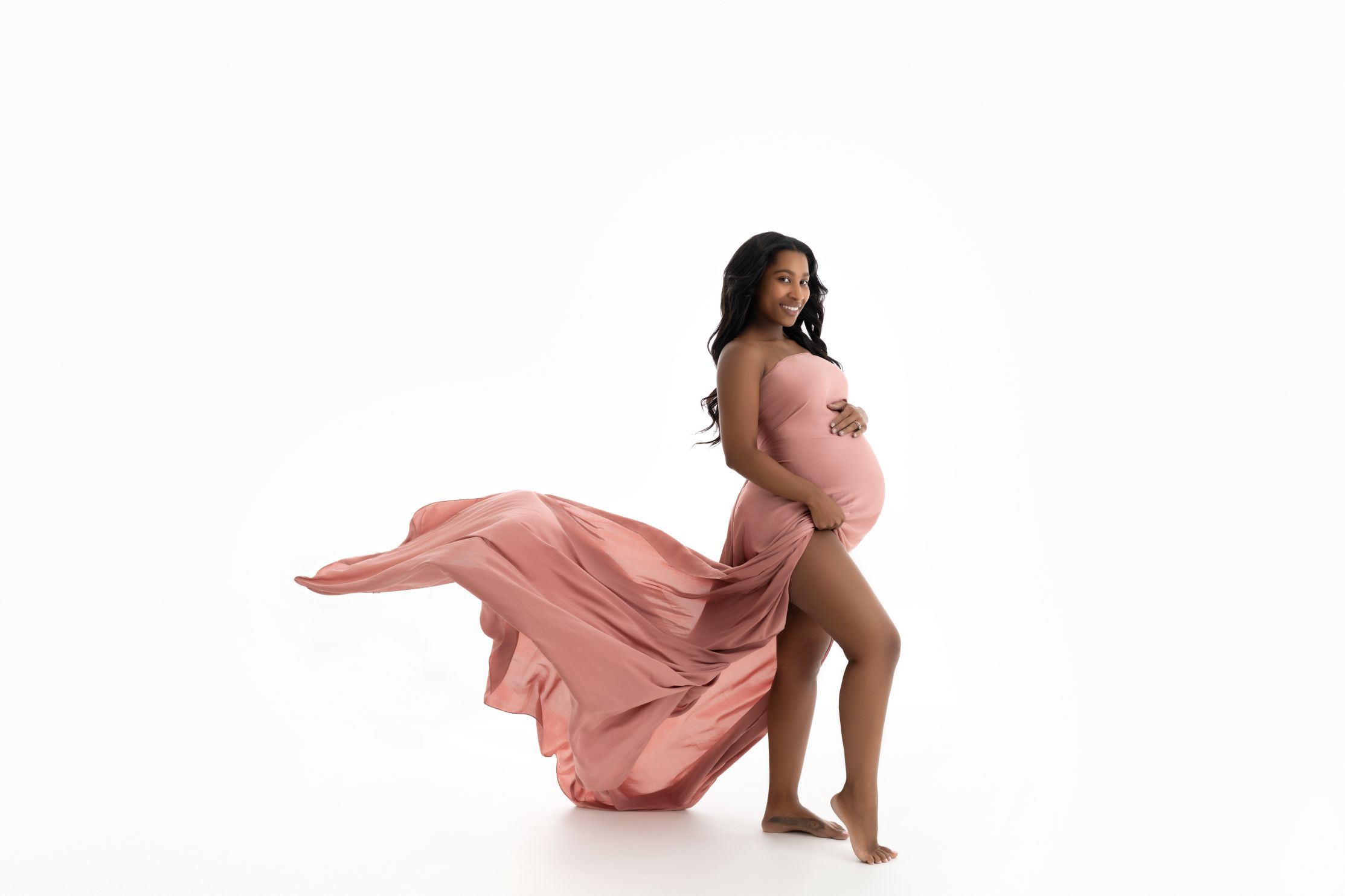 maternity photography pink dress minimalist blog
