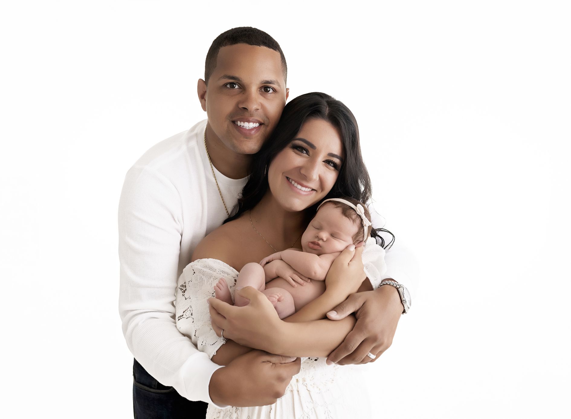 minimalist newborn family portrait